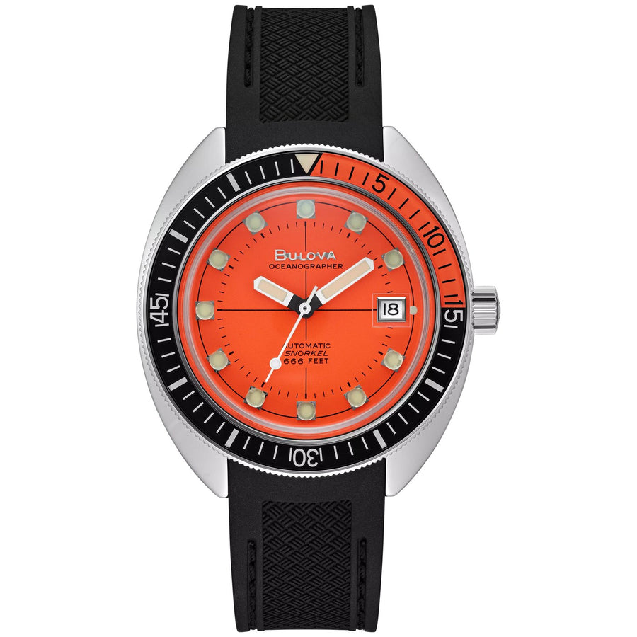 Bulova Oceanographer 96B350 Orange automatic polyurethane watch