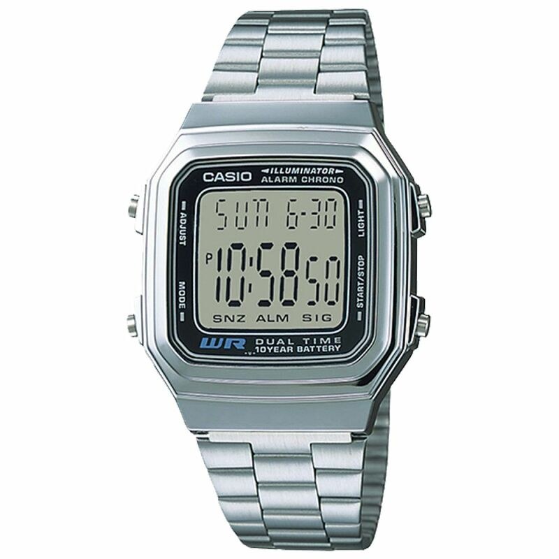 Casio Vintage A178WA-1A quartz stainless steel watch
