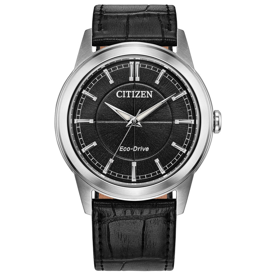 Citizen Rolan AW2110-06E Black eco-drive leather watch