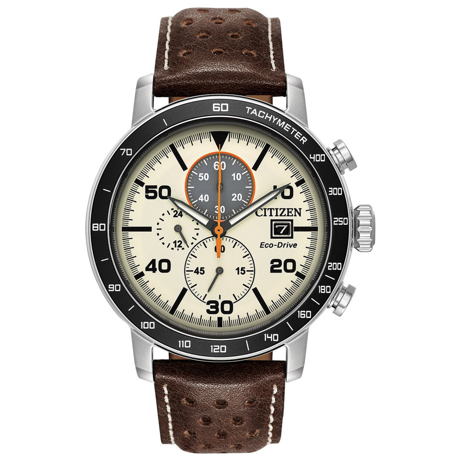 Citizen Brycen CA0649-06X eco-drive leather watch