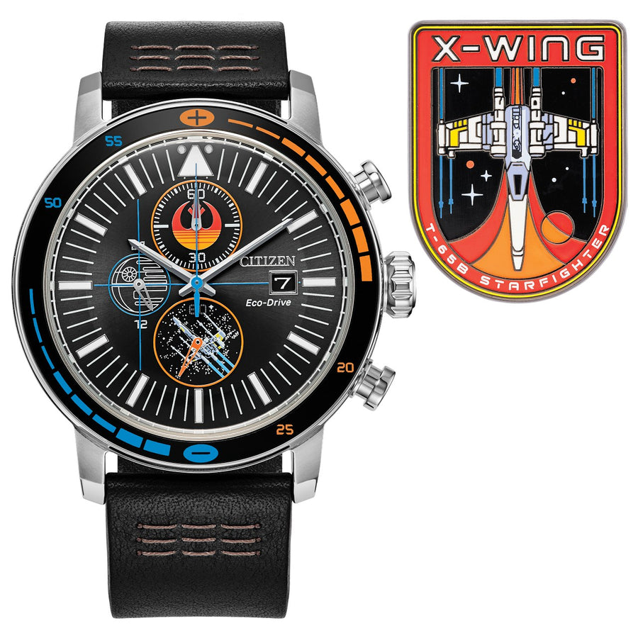 Citizen Rebel Starfighter Boxed Set CA0870-43W eco-drive leather watch
