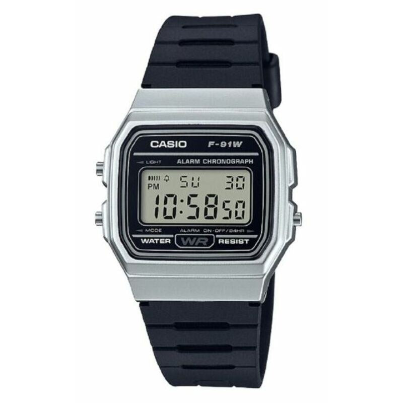 Casio Vintage F91WM-7A Black quartz resin watch
