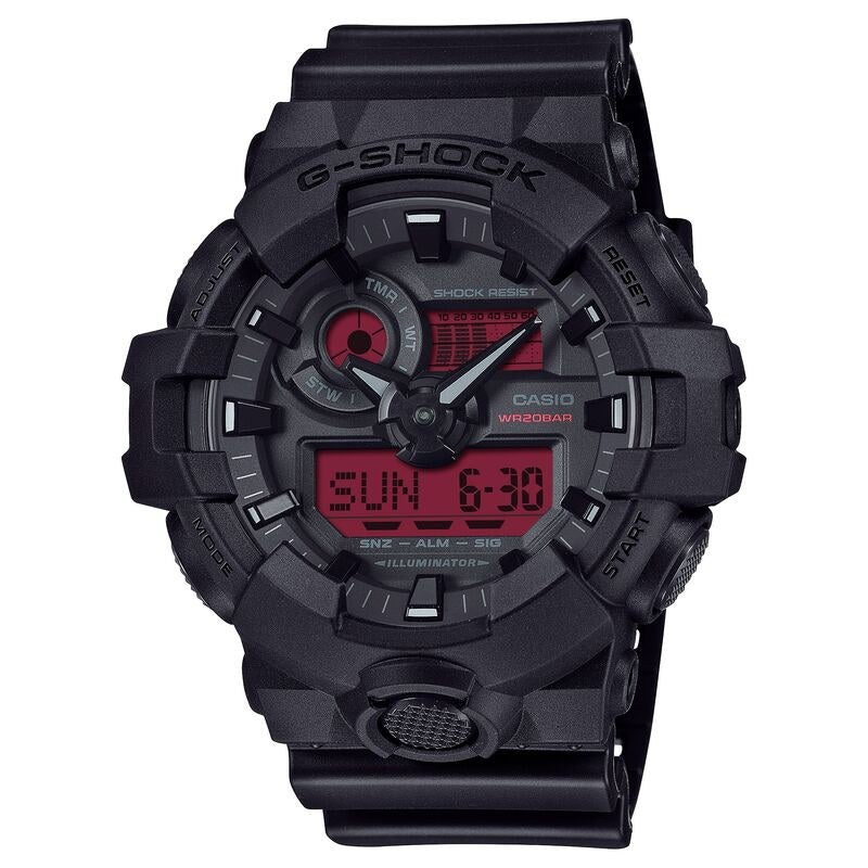 Casio G-Shock GA700BBR-1A Black quartz resin watch