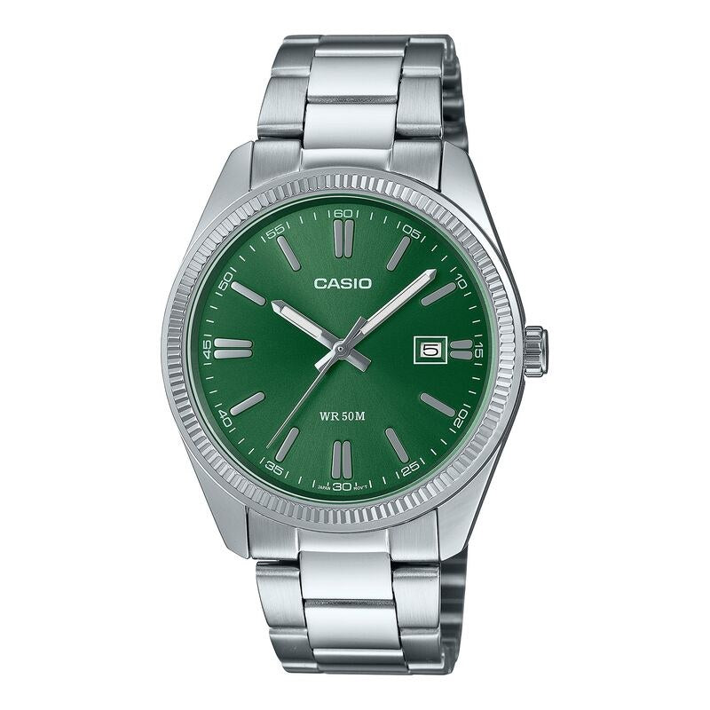 Casio Classic MTP1302D-3AV Green quartz stainless steel watch