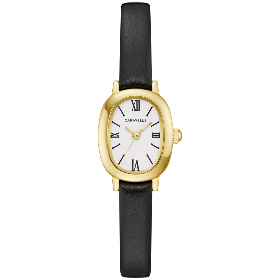 Caravelle Vintage Classic 44L269 quartz leather watch