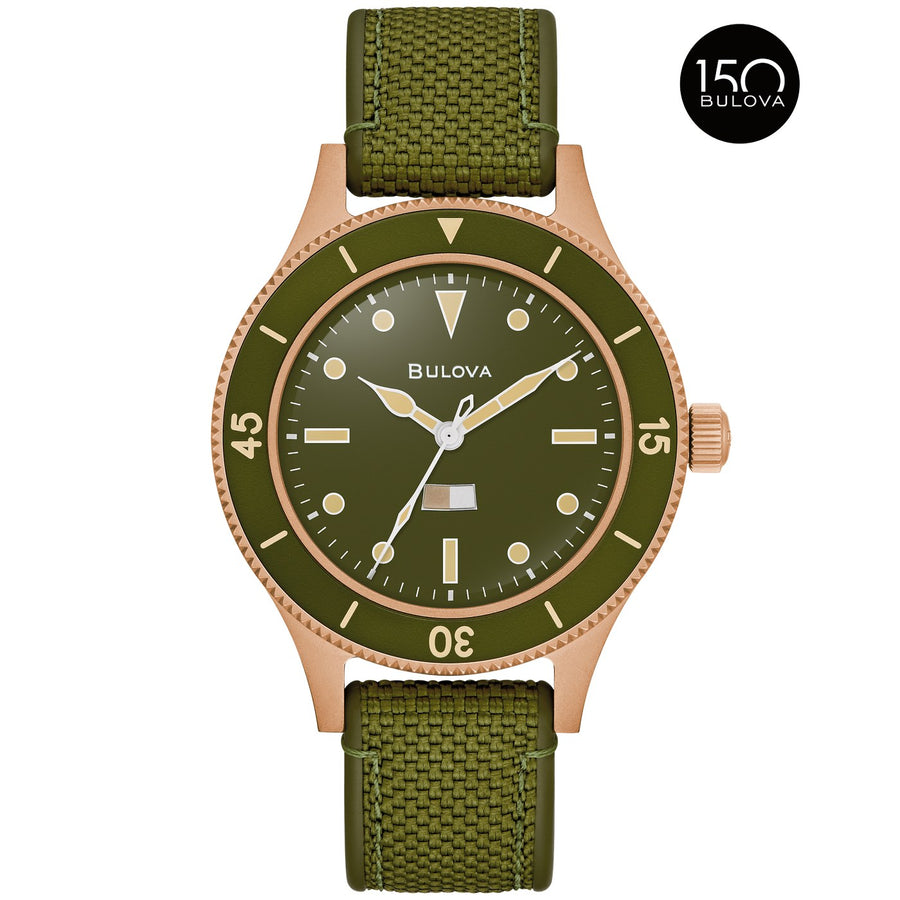 Bulova MIL-SHIPS 98A324 automatic cordura® + hnbr watch