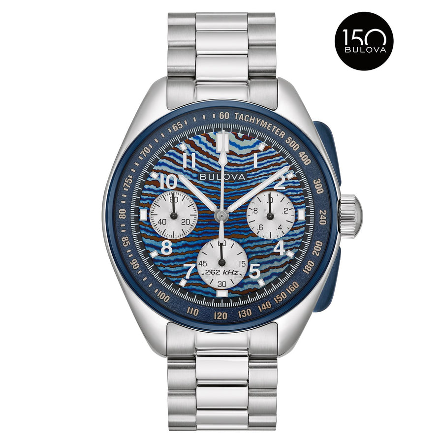 Bulova LUNAR PILOT - Budii x Thiago 98A329 Blue quartz stainless steel watch