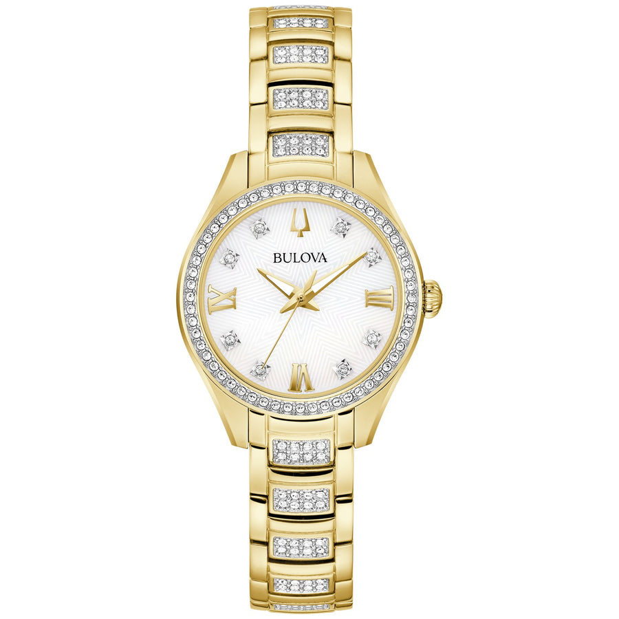 Bulova Crystal 98L306 quartz stainless steel watch