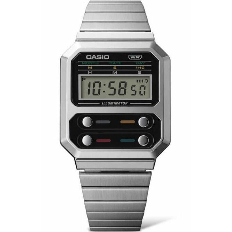 Casio Vintage A100WE-1A quartz stainless steel watch