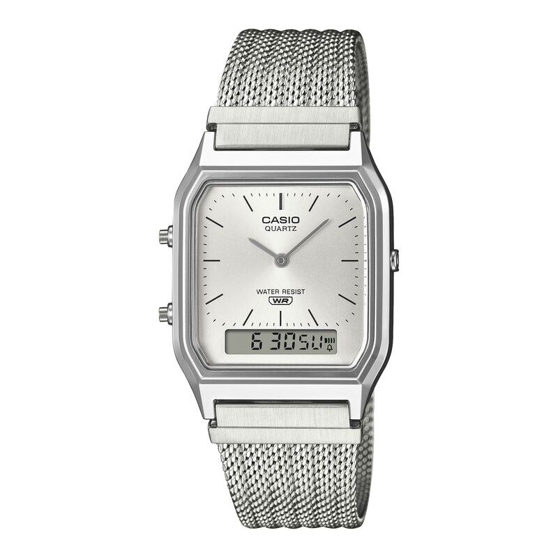 Casio Classic AQ230EM-7A White quartz stainless steel watch