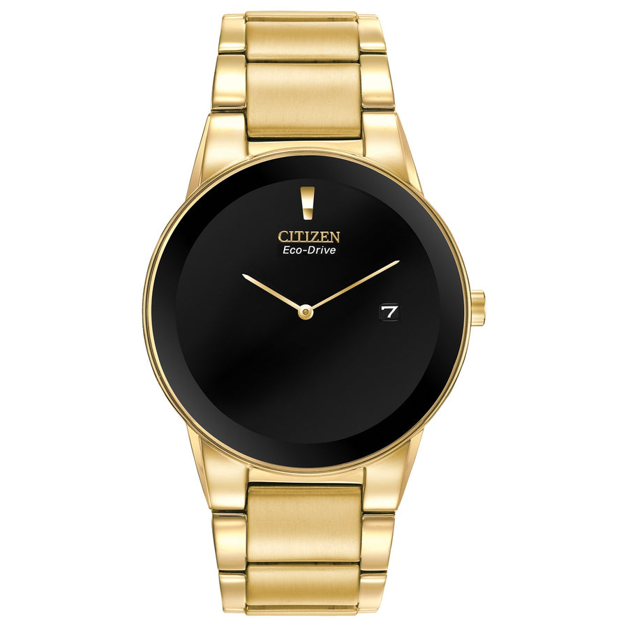 Citizen Axiom AU1062-56E Black eco-drive leather watch
