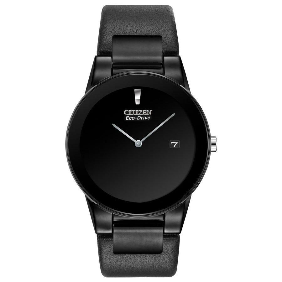 Citizen Axiom AU1065-07E Black eco-drive leather watch