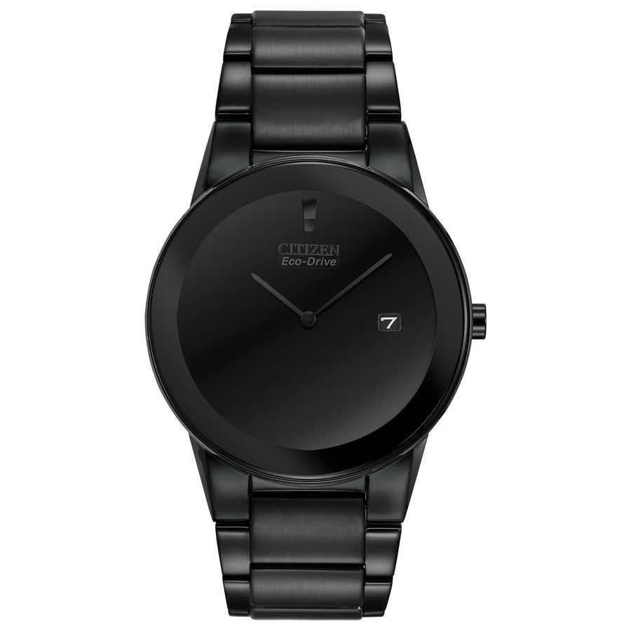 Citizen Axiom AU1065-58E Black eco-drive leather watch