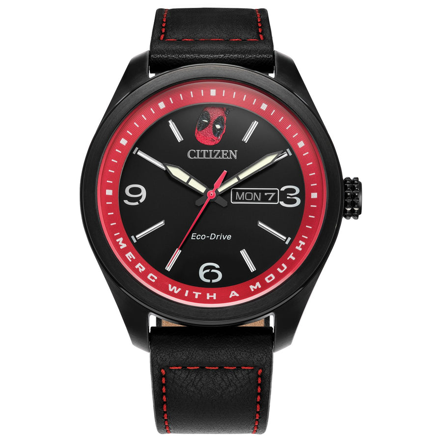 Citizen Deadpool Returns AW0145-02W eco-drive leather watch