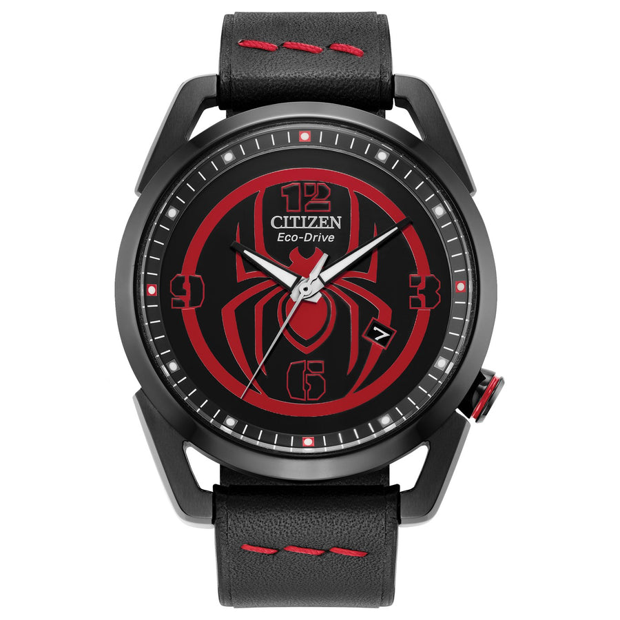 Citizen Miles Morales AW1685-00W eco-drive leather watch