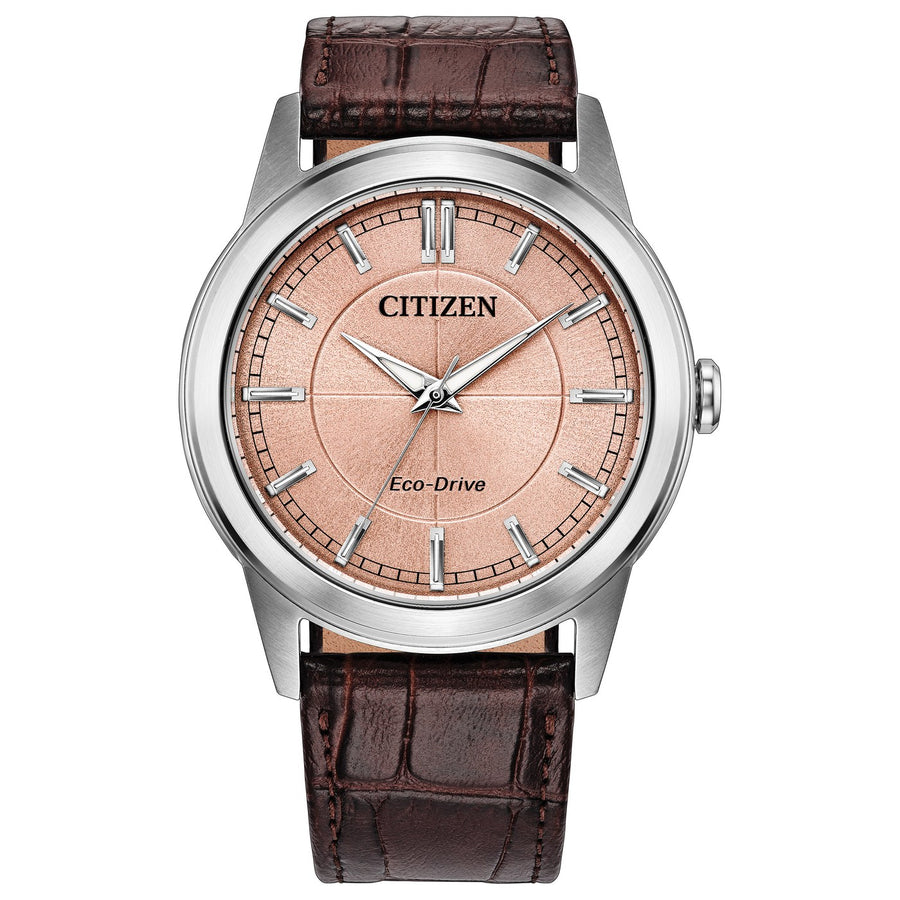 Citizen Rolan AW2110-14Z Gold eco-drive leather watch