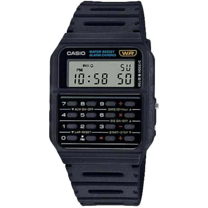 Casio Vintage CA53W-1 Black quartz resin watch