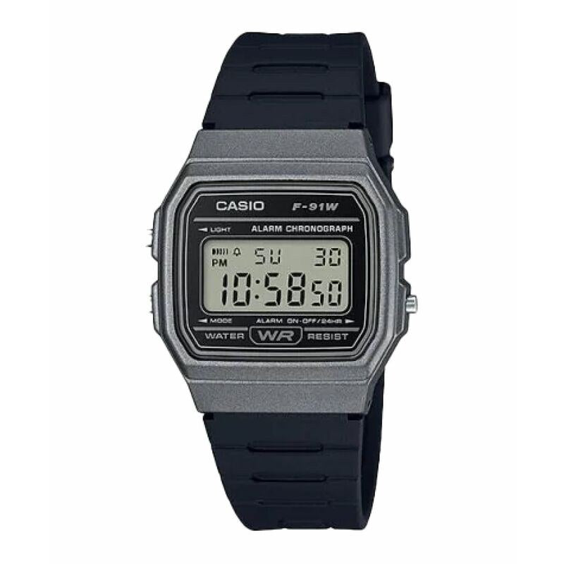 Casio Vintage F91WM-1B Black quartz resin watch