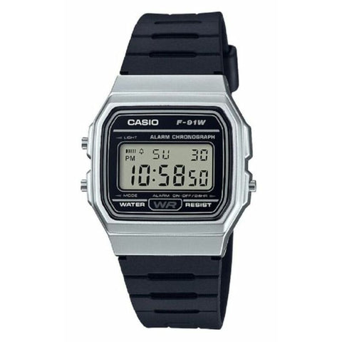 Casio Vintage F91WM-7A Black quartz resin watch