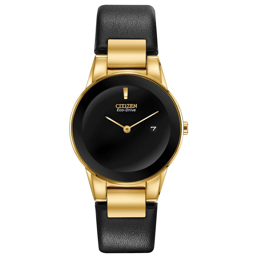 Citizen Axiom GA1052-04E Black eco-drive leather watch