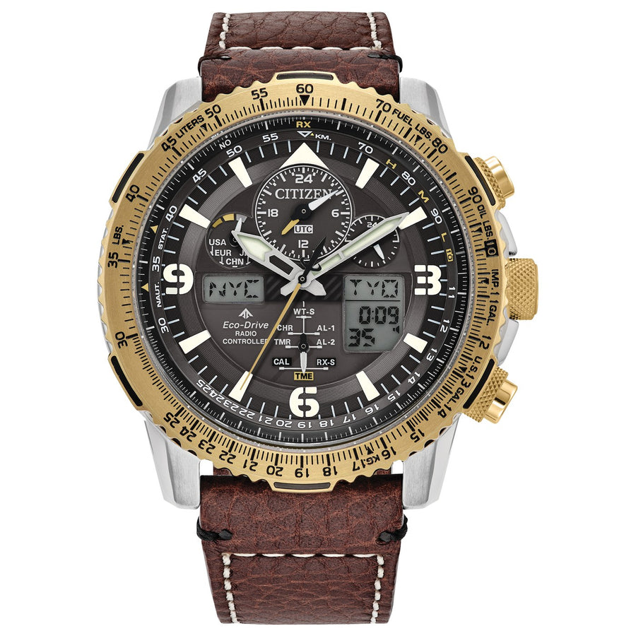 Citizen Promaster Skyhawk A-T JY8084-09H eco-drive leather watch